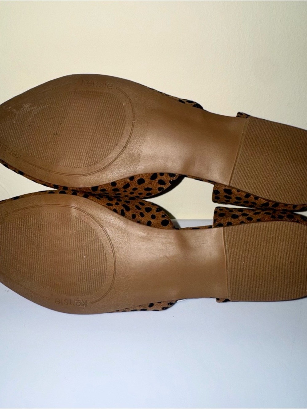 NWT Kensie Leopard Print Pointed D'Orsay Flats Brown/Black - Picture 7 of 10